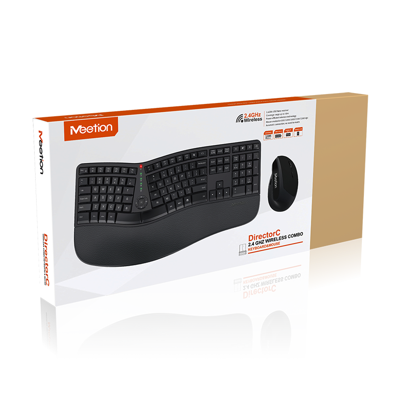 MEETION DirectorC Ergonomic Wireless Keyboard and Mouse, Ergo Keyboard with Vertical Mouse, Split Arch Keyboard with Cushioned Wrist Palm Rest, Natural Typing Rechargeable Full Size, Windows/Mac/Computer/Laptop MEETION DirectorC Ergonomic Wireless Keyboard and Mouse, Ergo Keyboard with Vertical Mouse, Split Arch Keyboard with Cushioned Wrist Palm Rest, Natural Typing Rechargeable Full Size, Windows/Mac/Computer/Laptop