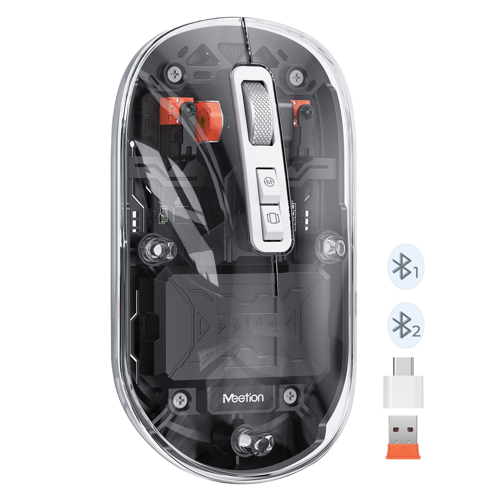 MEETION BTM005 Wireless Mouse, Rechargeable Bluetooth Mouse, Dual Mode (2.4G + BT5.1) Clear Slim Mouse with Quiet Click, 4 Adjustable DPI, Portable Mouse for PC, Laptop, Computer, Mac Book/iPad pro MEETION BTM005 Wireless Mouse, Rechargeable Bluetooth Mouse, Dual Mode (2.4G + BT5.1) Clear Slim Mouse with Quiet Click, 4 Adjustable DPI, Portable Mouse for PC, Laptop, Computer, Mac Book/iPad pro