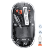 MEETION BTM005 Wireless Mouse, Rechargeable Bluetooth Mouse, Dual Mode (2.4G + BT5.1) Clear Slim Mouse with Quiet Click, 4 Adjustable DPI, Portable Mouse for PC, Laptop, Computer, Mac Book/iPad pro MEETION BTM005 Wireless Mouse, Rechargeable Bluetooth Mouse, Dual Mode (2.4G + BT5.1) Clear Slim Mouse with Quiet Click, 4 Adjustable DPI, Portable Mouse for PC, Laptop, Computer, Mac Book/iPad pro