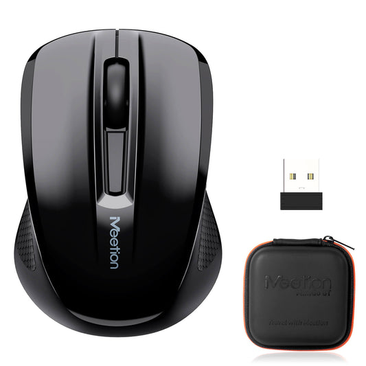 MEETION MiniGo BT MINI Wireless Mouse, 2.4G+Bluetooth USB-C Rechargeable Mouse with Portable Box for Business and Travel, Portable Mouse for Laptop iPad Tablets