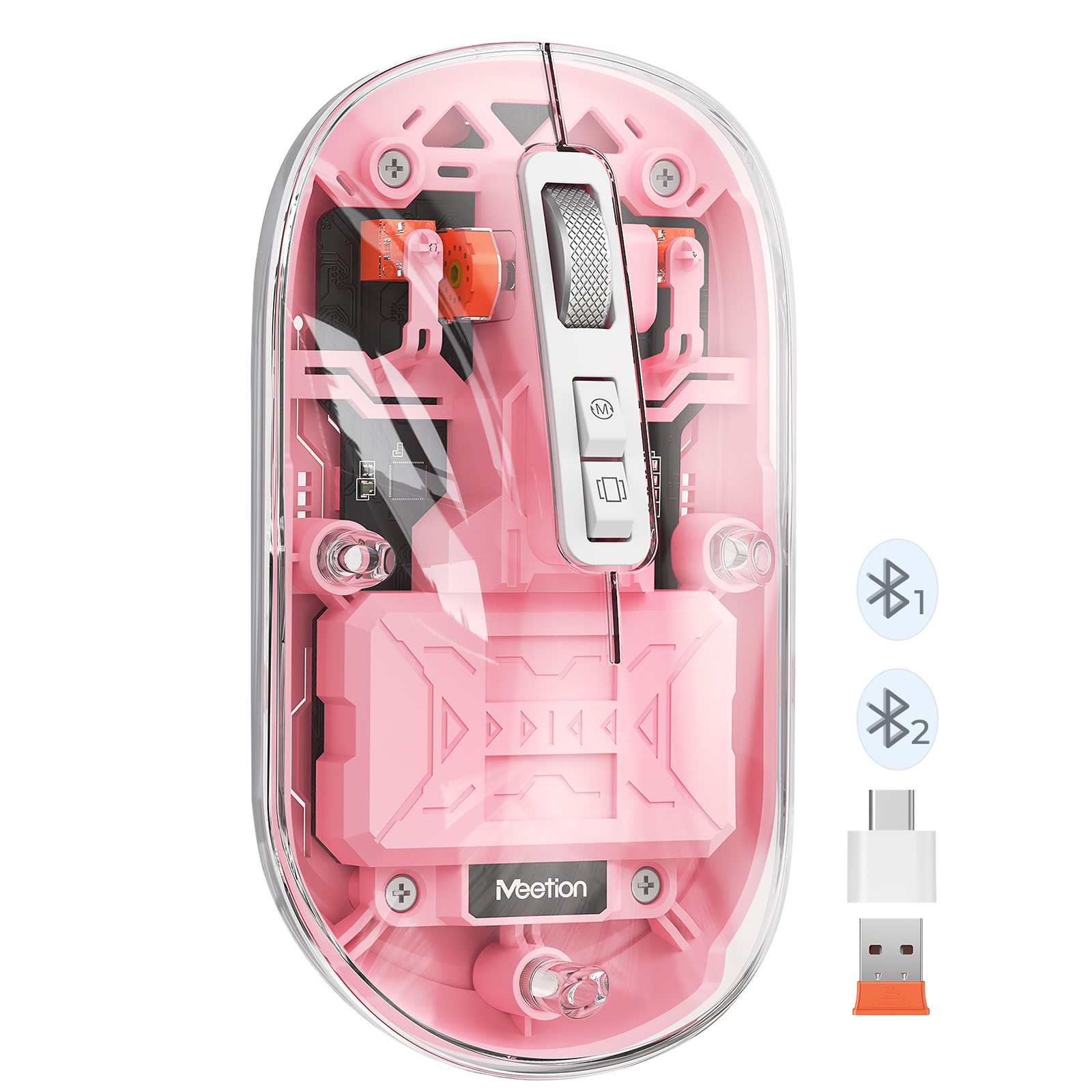 MEETION BTM005 Wireless Mouse, Rechargeable Bluetooth Mouse, Dual Mode (2.4G + BT5.1) Clear Slim Mouse with Quiet Click, 4 Adjustable DPI, Portable Mouse for PC, Laptop, Computer, Mac Book/iPad pro MEETION BTM005 Wireless Mouse, Rechargeable Bluetooth Mouse, Dual Mode (2.4G + BT5.1) Clear Slim Mouse with Quiet Click, 4 Adjustable DPI, Portable Mouse for PC, Laptop, Computer, Mac Book/iPad pro