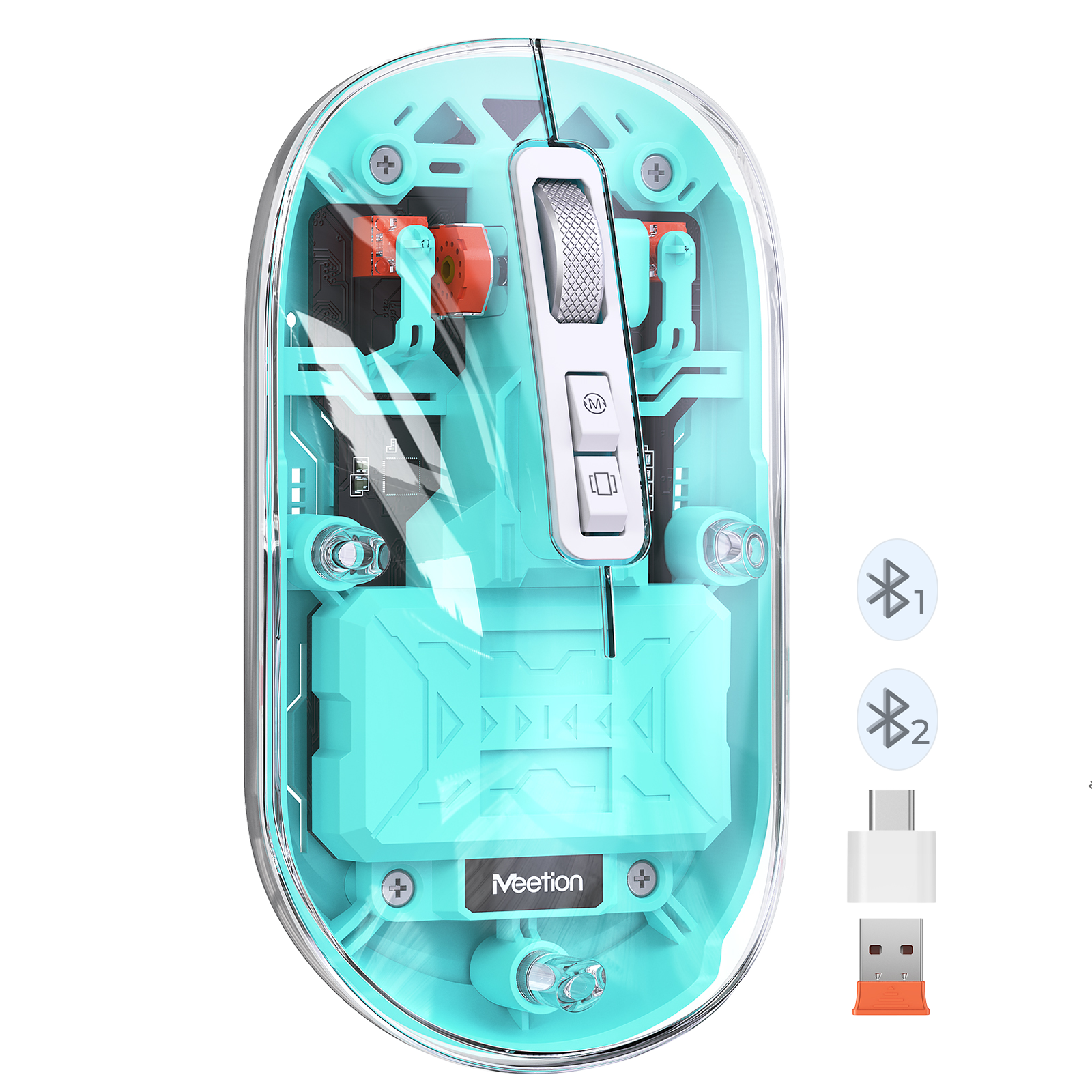 MEETION BTM005 Wireless Mouse, Rechargeable Bluetooth Mouse, Dual Mode (2.4G + BT5.1) Clear Slim Mouse with Quiet Click, 4 Adjustable DPI, Portable Mouse for PC, Laptop, Computer, Mac Book/iPad pro MEETION BTM005 Wireless Mouse, Rechargeable Bluetooth Mouse, Dual Mode (2.4G + BT5.1) Clear Slim Mouse with Quiet Click, 4 Adjustable DPI, Portable Mouse for PC, Laptop, Computer, Mac Book/iPad pro