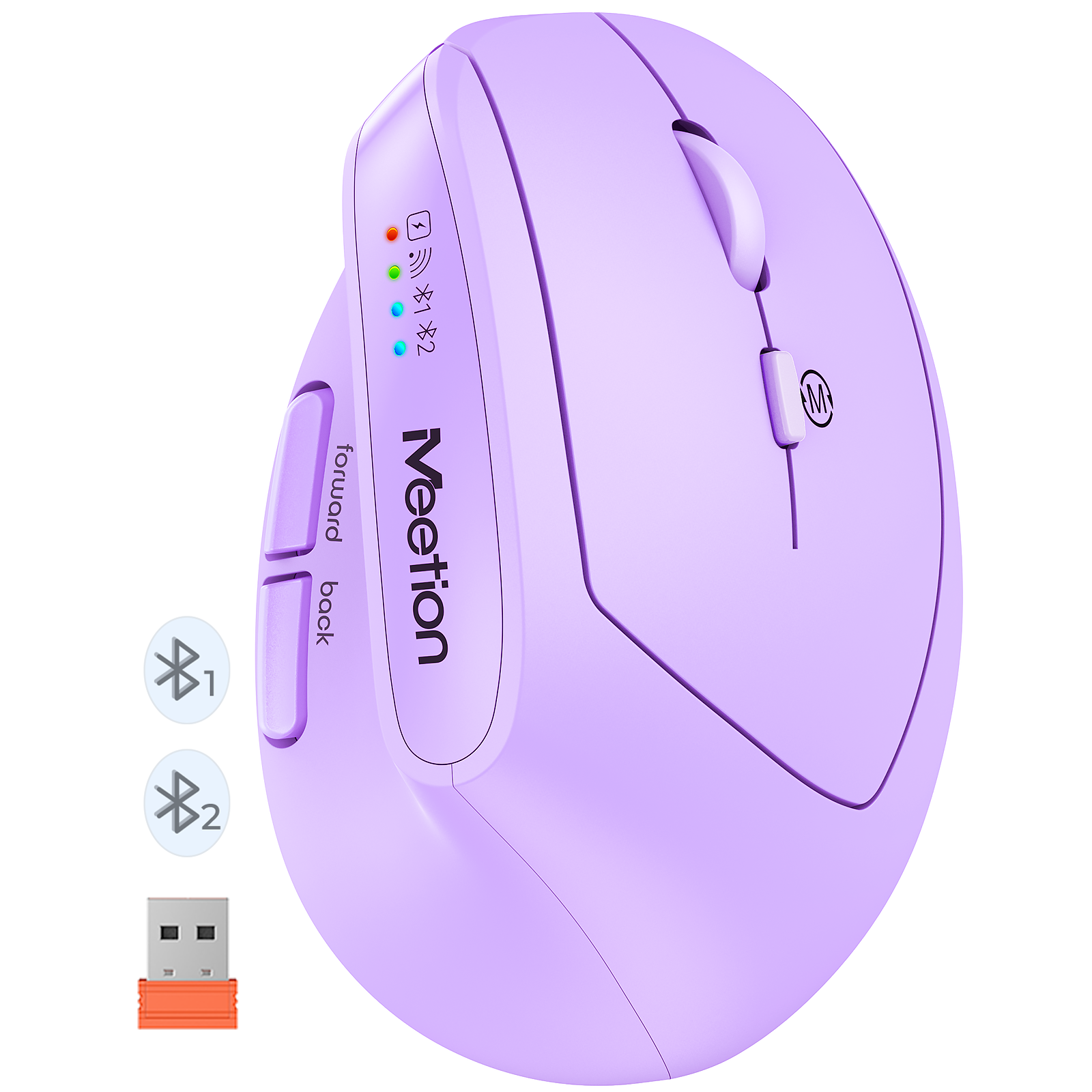 MEETION BTM008 Wireless Mouse, Ergonomic Mouse, Bluetooth Vertical Rechargeable Mice, 4 Adjustable DPI 800-2400, Bluetooth 5.2+5.2+USB Mouse for Windows/Mac, for Laptop/PC/Desktop/Computer/iPad MEETION BTM008 Wireless Mouse, Ergonomic Mouse, Bluetooth Vertical Rechargeable Mice, 4 Adjustable DPI 800-2400, Bluetooth 5.2+5.2+USB Mouse for Windows/Mac, for Laptop/PC/Desktop/Computer/iPad