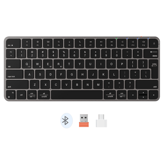 MEETION Wireless Keyboard iKey K210 for Mac, Slim Multi Device Bluetooth Rechargeable Low Profile Apple Layout Keyboard for iPad, iPhone, iMac, iOS, MacBook Air/Pro, Universal for Mac OS iPadOS, iOS