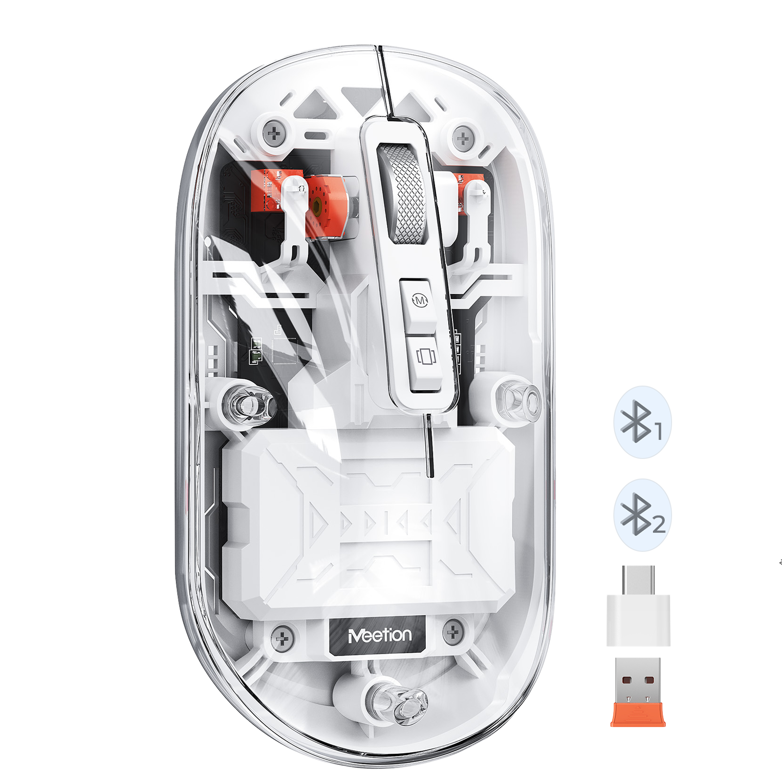 MEETION BTM005 Wireless Mouse, Rechargeable Bluetooth Mouse, Dual Mode (2.4G + BT5.1) Clear Slim Mouse with Quiet Click, 4 Adjustable DPI, Portable Mouse for PC, Laptop, Computer, Mac Book/iPad pro MEETION BTM005 Wireless Mouse, Rechargeable Bluetooth Mouse, Dual Mode (2.4G + BT5.1) Clear Slim Mouse with Quiet Click, 4 Adjustable DPI, Portable Mouse for PC, Laptop, Computer, Mac Book/iPad pro