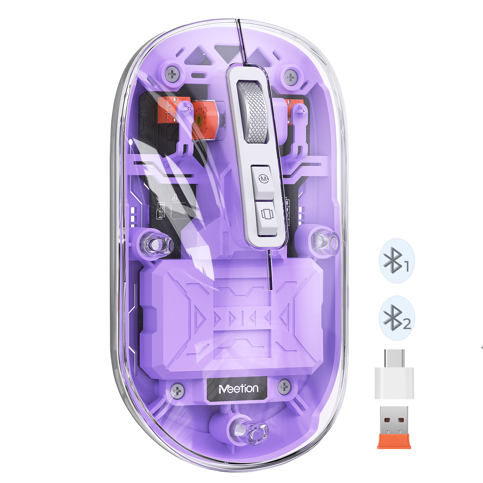 MEETION BTM005 Wireless Mouse, Rechargeable Bluetooth Mouse, Dual Mode (2.4G + BT5.1) Clear Slim Mouse with Quiet Click, 4 Adjustable DPI, Portable Mouse for PC, Laptop, Computer, Mac Book/iPad pro MEETION BTM005 Wireless Mouse, Rechargeable Bluetooth Mouse, Dual Mode (2.4G + BT5.1) Clear Slim Mouse with Quiet Click, 4 Adjustable DPI, Portable Mouse for PC, Laptop, Computer, Mac Book/iPad pro