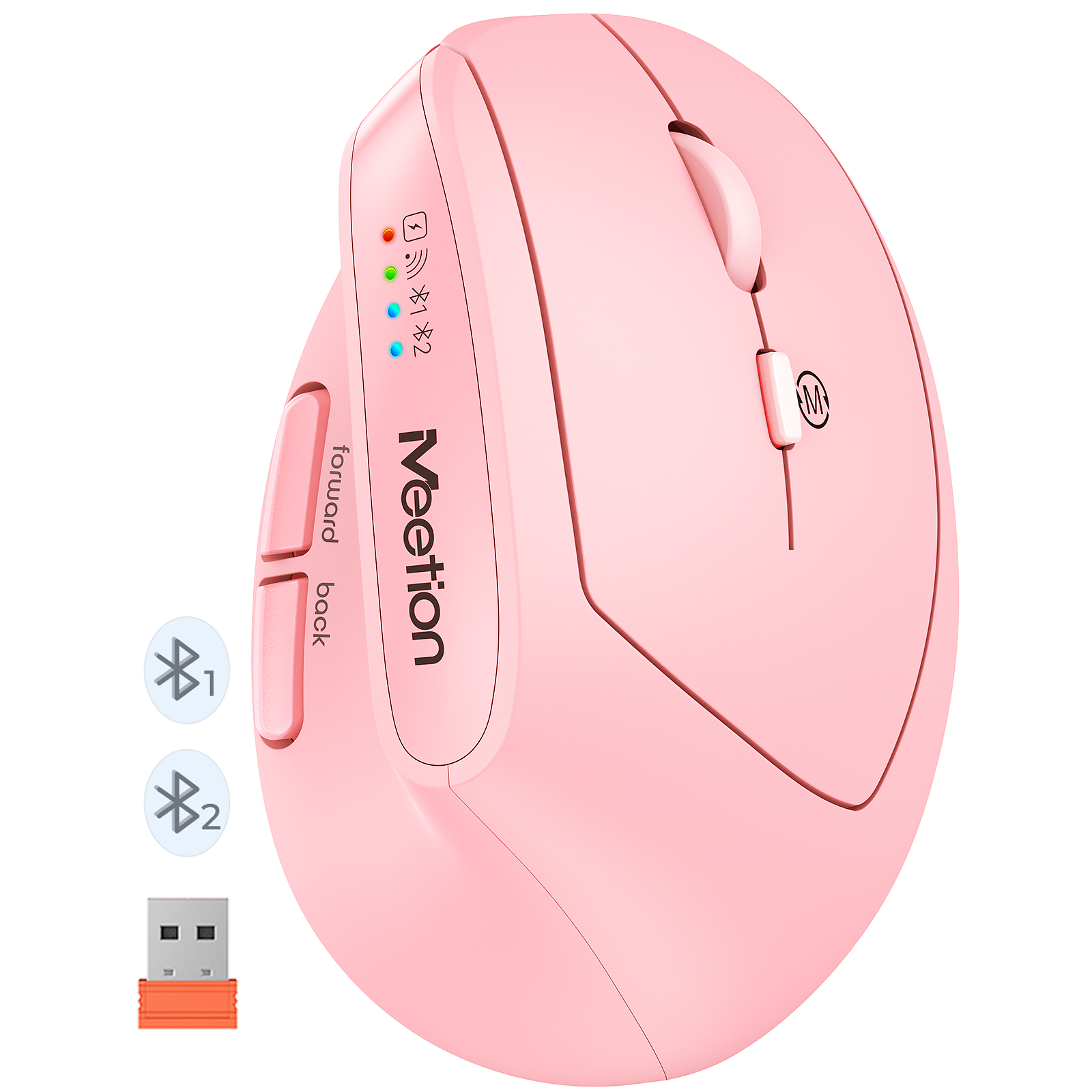 MEETION BTM008 Wireless Mouse, Ergonomic Mouse, Bluetooth Vertical Rechargeable Mice, 4 Adjustable DPI 800-2400, Bluetooth 5.2+5.2+USB Mouse for Windows/Mac, for Laptop/PC/Desktop/Computer/iPad MEETION BTM008 Wireless Mouse, Ergonomic Mouse, Bluetooth Vertical Rechargeable Mice, 4 Adjustable DPI 800-2400, Bluetooth 5.2+5.2+USB Mouse for Windows/Mac, for Laptop/PC/Desktop/Computer/iPad