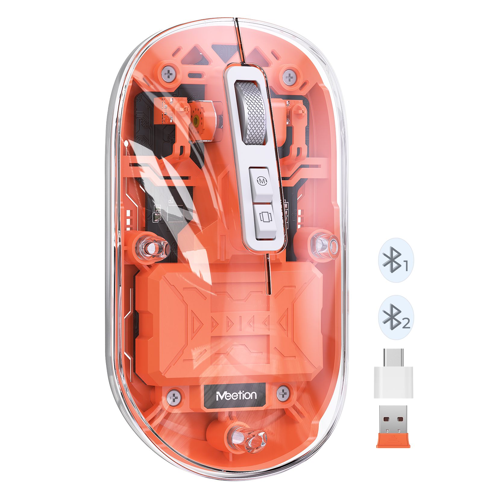 MEETION BTM005 Wireless Mouse, Rechargeable Bluetooth Mouse, Dual Mode (2.4G + BT5.1) Clear Slim Mouse with Quiet Click, 4 Adjustable DPI, Portable Mouse for PC, Laptop, Computer, Mac Book/iPad pro MEETION BTM005 Wireless Mouse, Rechargeable Bluetooth Mouse, Dual Mode (2.4G + BT5.1) Clear Slim Mouse with Quiet Click, 4 Adjustable DPI, Portable Mouse for PC, Laptop, Computer, Mac Book/iPad pro