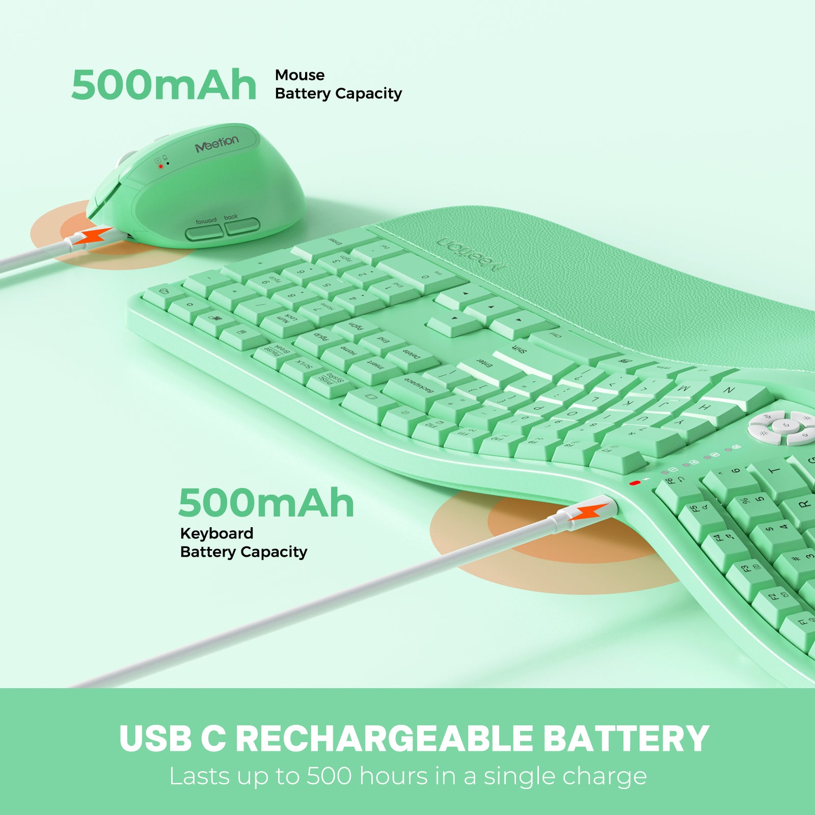 MEETION DirectorC Ergonomic Wireless Keyboard and Mouse, Ergo Keyboard with Vertical Mouse, Split Arch Keyboard with Cushioned Wrist Palm Rest, Natural Typing Rechargeable Full Size, Windows/Mac/Computer/Laptop MEETION DirectorC Ergonomic Wireless Keyboard and Mouse, Ergo Keyboard with Vertical Mouse, Split Arch Keyboard with Cushioned Wrist Palm Rest, Natural Typing Rechargeable Full Size, Windows/Mac/Computer/Laptop