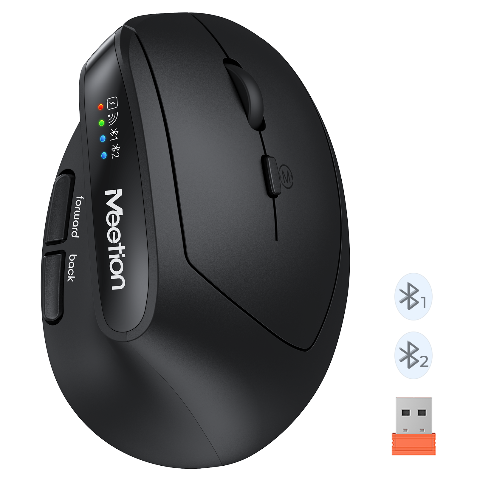 MEETION BTM008 Wireless Mouse, Ergonomic Mouse, Bluetooth Vertical Rechargeable Mice, 4 Adjustable DPI 800-2400, Bluetooth 5.2+5.2+USB Mouse for Windows/Mac, for Laptop/PC/Desktop/Computer/iPad MEETION BTM008 Wireless Mouse, Ergonomic Mouse, Bluetooth Vertical Rechargeable Mice, 4 Adjustable DPI 800-2400, Bluetooth 5.2+5.2+USB Mouse for Windows/Mac, for Laptop/PC/Desktop/Computer/iPad