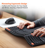 MEETION DirectorC2 Ergonomic Wireless Keyboard and Mouse, Ergo Keyboard with Vertical Mouse, Split Arch Keyboard with Cushioned Wrist Palm Rest, Natural Typing Rechargeable Full Size, Windows/Mac/Computer/Laptop MEETION DirectorC2 Ergonomic Wireless Keyboard and Mouse, Ergo Keyboard with Vertical Mouse, Split Arch Keyboard with Cushioned Wrist Palm Rest, Natural Typing Rechargeable Full Size, Windows/Mac/Computer/Laptop