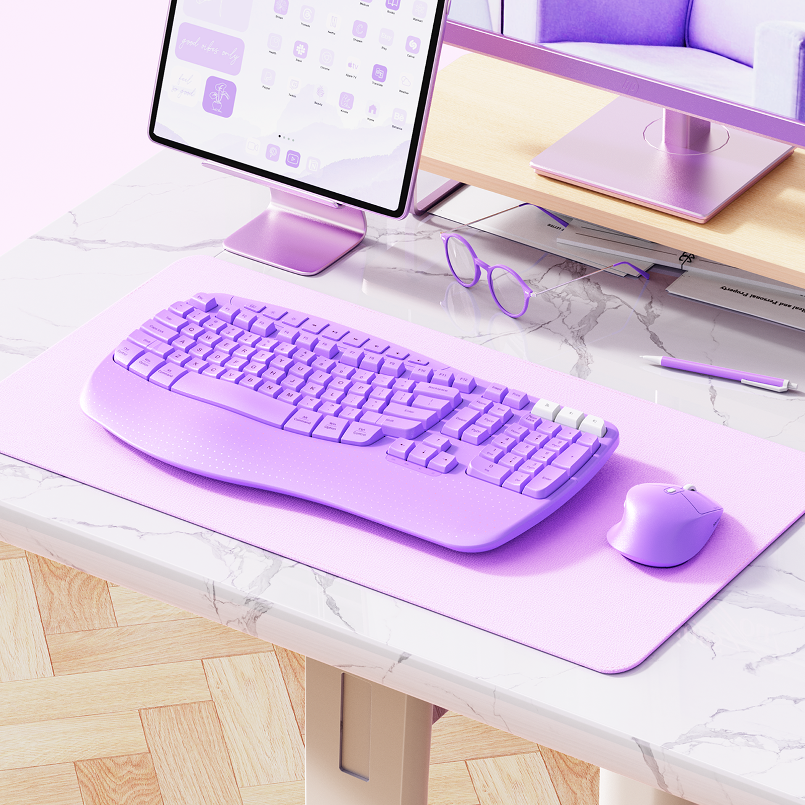 MEETION DirectorD Wave Ergonomic Keyboard and Mouse Wireless, USB/Bluetooth Wave Ergo Keyboard with Wrist Rest, 4 DPI Adjustable Swing Wheel Silent Wireless Mouse Rechargeable for Windows/Mac/Android MEETION DirectorD Wave Ergonomic Keyboard and Mouse Wireless, USB/Bluetooth Wave Ergo Keyboard with Wrist Rest, 4 DPI Adjustable Swing Wheel Silent Wireless Mouse Rechargeable for Windows/Mac/Android