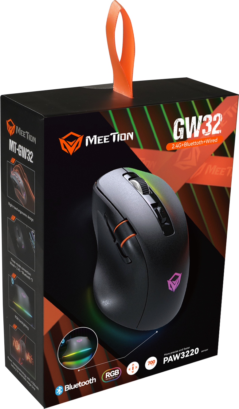 MEETION GW32 3-Mode Wireless Gaming Mouse, Ultra-Light 8K DPI Mouse w/Ergonomic Natural Grip Build, RGB lighting, Full Programmable Buttons, Software Supports DIY Keybinds & DPI MEETION GW32 3-Mode Wireless Gaming Mouse, Ultra-Light 8K DPI Mouse w/Ergonomic Natural Grip Build, RGB lighting, Full Programmable Buttons, Software Supports DIY Keybinds & DPI