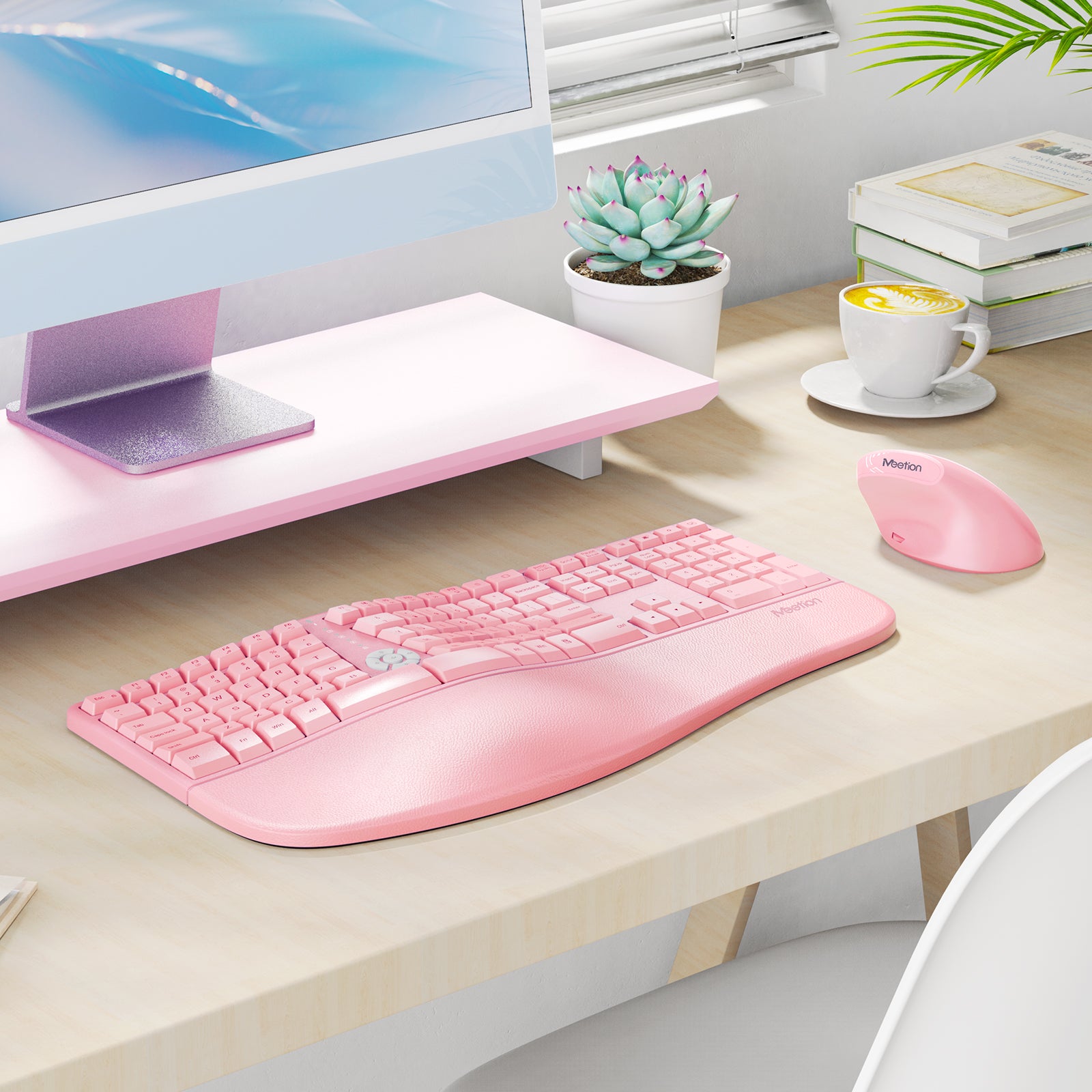 MEETION DirectorC Ergonomic Wireless Keyboard and Mouse, Ergo Keyboard with Vertical Mouse, Split Arch Keyboard with Cushioned Wrist Palm Rest, Natural Typing Rechargeable Full Size, Windows/Mac/Computer/Laptop MEETION DirectorC Ergonomic Wireless Keyboard and Mouse, Ergo Keyboard with Vertical Mouse, Split Arch Keyboard with Cushioned Wrist Palm Rest, Natural Typing Rechargeable Full Size, Windows/Mac/Computer/Laptop