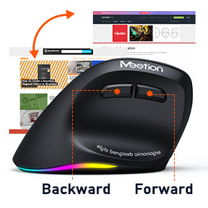MEETION Left-handed Ergonomic Mouse BTM010L, Wireless Vertical Mouse RGB Backlit Rechargeable Mice for Bluetooth(5.2 + 3.0) & USB-A with USB-C Adapter 4 Adjustable DPI for Mac/Windows/Andriod/PC/Tablet/iPad MEETION Left-handed Ergonomic Mouse BTM010L, Wireless Vertical Mouse RGB Backlit Rechargeable Mice for Bluetooth(5.2 + 3.0) & USB-A with USB-C Adapter 4 Adjustable DPI for Mac/Windows/Andriod/PC/Tablet/iPad