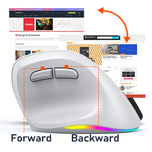 MEETION Right-handed BTM010R Ergonomic Mouse, Wireless Vertical Mouse RGB Backlit Rechargeable Mice for Bluetooth(5.2 + 3.0) & USB-A with USB-C Adapter 4 Adjustable DPI for Mac/Windows/Android/PC/Tablet/iPad MEETION Right-handed BTM010R Ergonomic Mouse, Wireless Vertical Mouse RGB Backlit Rechargeable Mice for Bluetooth(5.2 + 3.0) & USB-A with USB-C Adapter 4 Adjustable DPI for Mac/Windows/Android/PC/Tablet/iPad