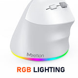 MEETION Right-handed BTM010R Ergonomic Mouse, Wireless Vertical Mouse RGB Backlit Rechargeable Mice for Bluetooth(5.2 + 3.0) & USB-A with USB-C Adapter 4 Adjustable DPI for Mac/Windows/Android/PC/Tablet/iPad MEETION Right-handed BTM010R Ergonomic Mouse, Wireless Vertical Mouse RGB Backlit Rechargeable Mice for Bluetooth(5.2 + 3.0) & USB-A with USB-C Adapter 4 Adjustable DPI for Mac/Windows/Android/PC/Tablet/iPad