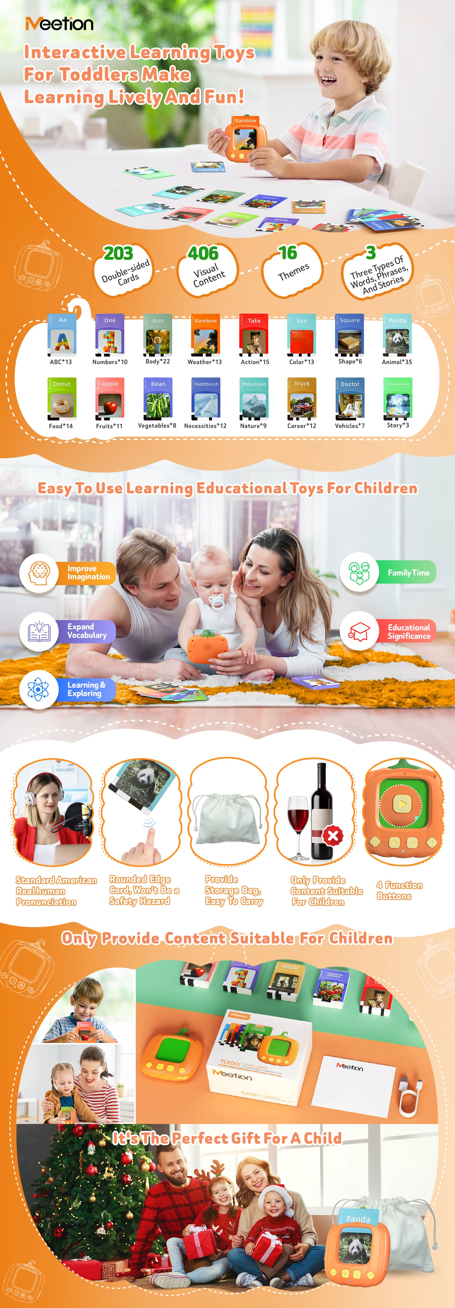 MEETION Talking Flash Cards for Toddler, Autism Sensory Toys for Autistic Children, Learning Educational Montessori Toys, Speech Therapy Toys, 203 Sight Words for Boys Girls Age 2-6 Years Kids Gifts MEETION Talking Flash Cards for Toddler, Autism Sensory Toys for Autistic Children, Learning Educational Montessori Toys, Speech Therapy Toys, 203 Sight Words for Boys Girls Age 2-6 Years Kids Gifts