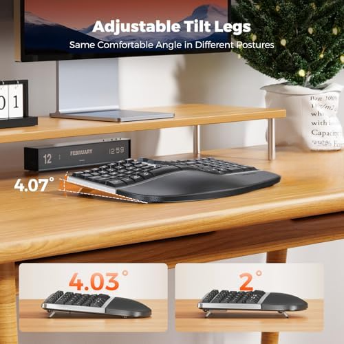 MEETION Director BT Mini Ergonomic Single Wireless Keyboard, Ergo Keyboard , Split Arch Keyboard with Cushioned Wrist Palm Rest, Natural Typing, Windows/Mac/Computer/Laptop MEETION Director BT Mini Ergonomic Single Wireless Keyboard, Ergo Keyboard , Split Arch Keyboard with Cushioned Wrist Palm Rest, Natural Typing, Windows/Mac/Computer/Laptop