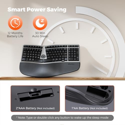 MEETION Director BT Mini Ergonomic Single Wireless Keyboard, Ergo Keyboard , Split Arch Keyboard with Cushioned Wrist Palm Rest, Natural Typing, Windows/Mac/Computer/Laptop MEETION Director BT Mini Ergonomic Single Wireless Keyboard, Ergo Keyboard , Split Arch Keyboard with Cushioned Wrist Palm Rest, Natural Typing, Windows/Mac/Computer/Laptop