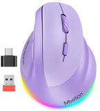 MEETION Right-handed BTM010R Ergonomic Mouse, Wireless Vertical Mouse RGB Backlit Rechargeable Mice for Bluetooth(5.2 + 3.0) & USB-A with USB-C Adapter 4 Adjustable DPI for Mac/Windows/Android/PC/Tablet/iPad MEETION Right-handed BTM010R Ergonomic Mouse, Wireless Vertical Mouse RGB Backlit Rechargeable Mice for Bluetooth(5.2 + 3.0) & USB-A with USB-C Adapter 4 Adjustable DPI for Mac/Windows/Android/PC/Tablet/iPad