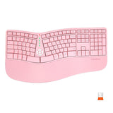 MEETION DirectorC Ergonomische kabellose Tastatur und Maus, Ergo-Tastatur mit vertikaler Maus, Split-Arch-Tastatur mit gepolsterter Handballenauflage, natürliches Tippen, wiederaufladbar, volle Größe, Windows/Mac/Computer/Laptop