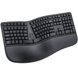 MEETION DirectorC Ergonomische kabellose Tastatur und Maus, Ergo-Tastatur mit vertikaler Maus, Split-Arch-Tastatur mit gepolsterter Handballenauflage, natürliches Tippen, wiederaufladbar, volle Größe, Windows/Mac/Computer/Laptop