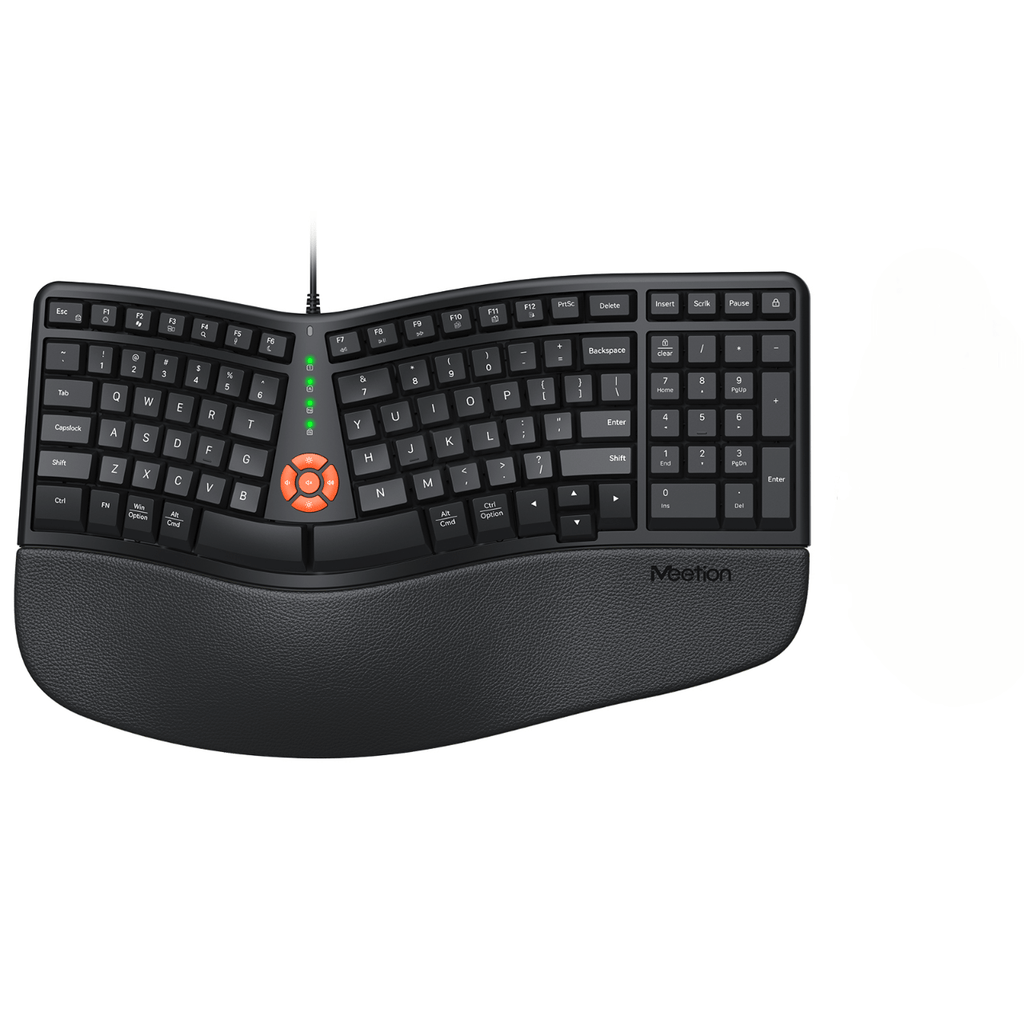 MEETION Director Mini Ergonomic Single Wired Keyboard, Ergo Keyboard ...