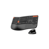 MEETION DirectorC2 Ergonomic Wireless Keyboard and Mouse, Ergo Keyboard with Vertical Mouse, Split Arch Keyboard with Cushioned Wrist Palm Rest, Natural Typing Rechargeable Full Size, Windows/Mac/Computer/Laptop