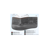 MEETION DirectorWe2 Multi Device Wireless Ergonomic Keyboard with Split Design, Palm Rest, Bluetooth and 2.4G Dual Mode, Type-C Rechargeable Silent Keys for Windows, Mac, Laptop and Tablet