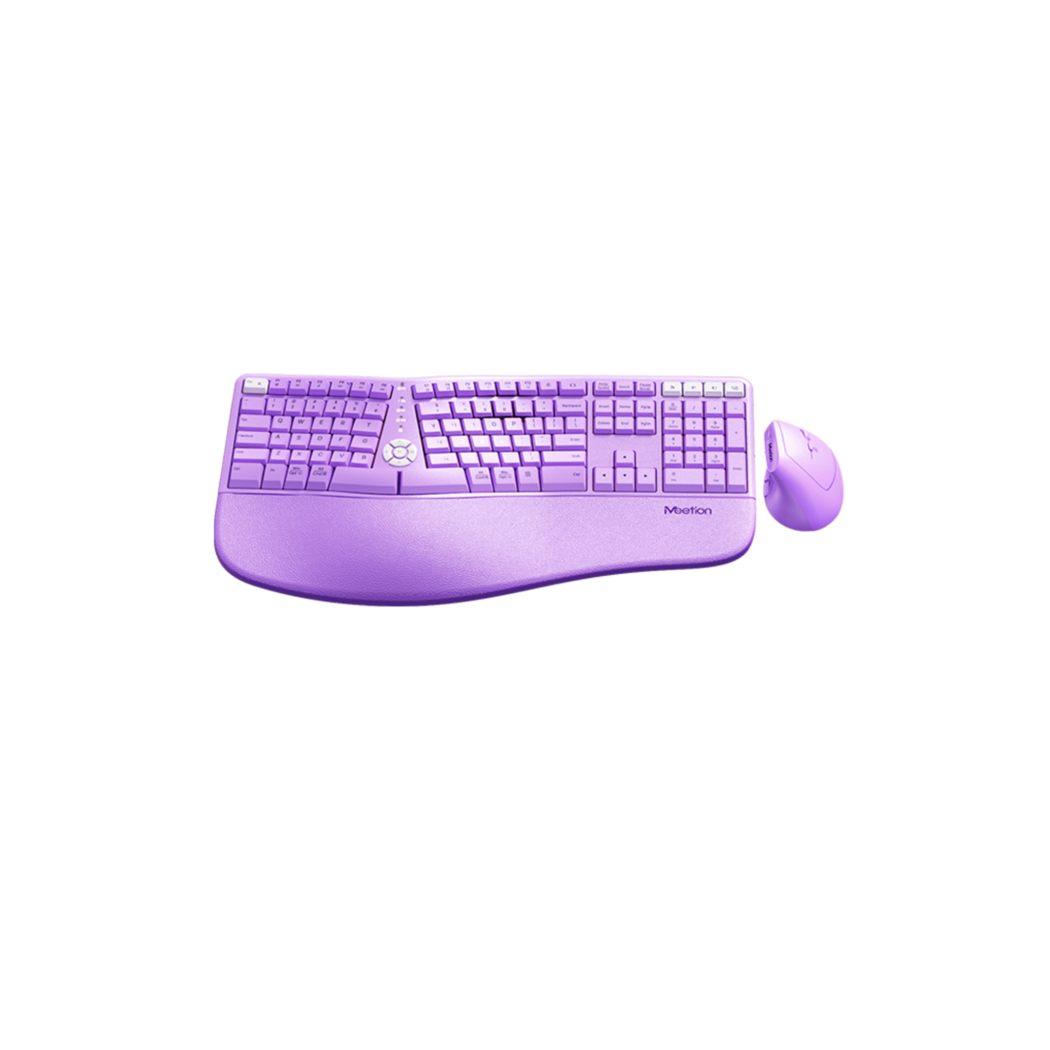MEETION DirectorC2 Ergonomic Wireless Keyboard and Mouse, Ergo Keyboard with Vertical Mouse, Split Arch Keyboard with Cushioned Wrist Palm Rest, Natural Typing Rechargeable Full Size, Windows/Mac/Computer/Laptop