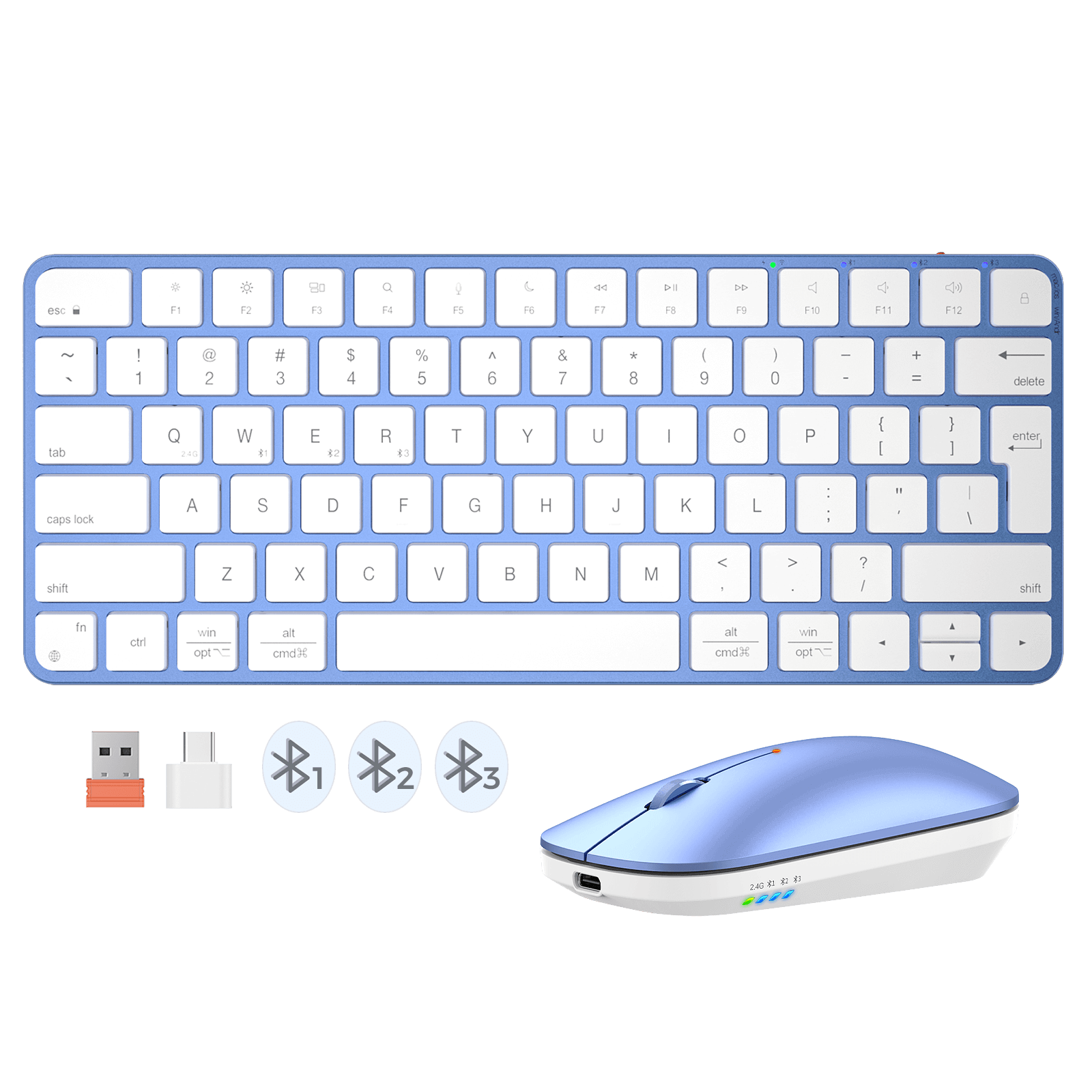 OMOTON Draadloos Bluetooth-toetsenbord En Muis Voor Mac, Toetsenbord En Bluetooth Kanalen Qwerty Lay Out OMOTON Draadloos Bluetooth-toetsenbord En Muis Voor Mac, Toetsenbord En Bluetooth Kanalen Qwerty Lay Out