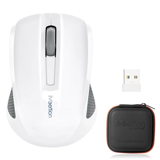 MEETION MiniGo BT MINI Wireless Mouse, 2.4G+Bluetooth USB-C Rechargeable Mouse with Portable Box for Business and Travel, Portable Mouse for Laptop iPad Tablets