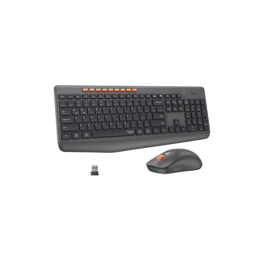 MEETION BTC4133 Wireless Keyboard and Mouse, Silent Full Size Multi-Device Bluetooth Keyboard and Mouse, 9 Multimedia Hotkeys, 3200 DPI Optical Mouse, 90% Less Noise, for Windows Mac PC Desktop Laptop, Black