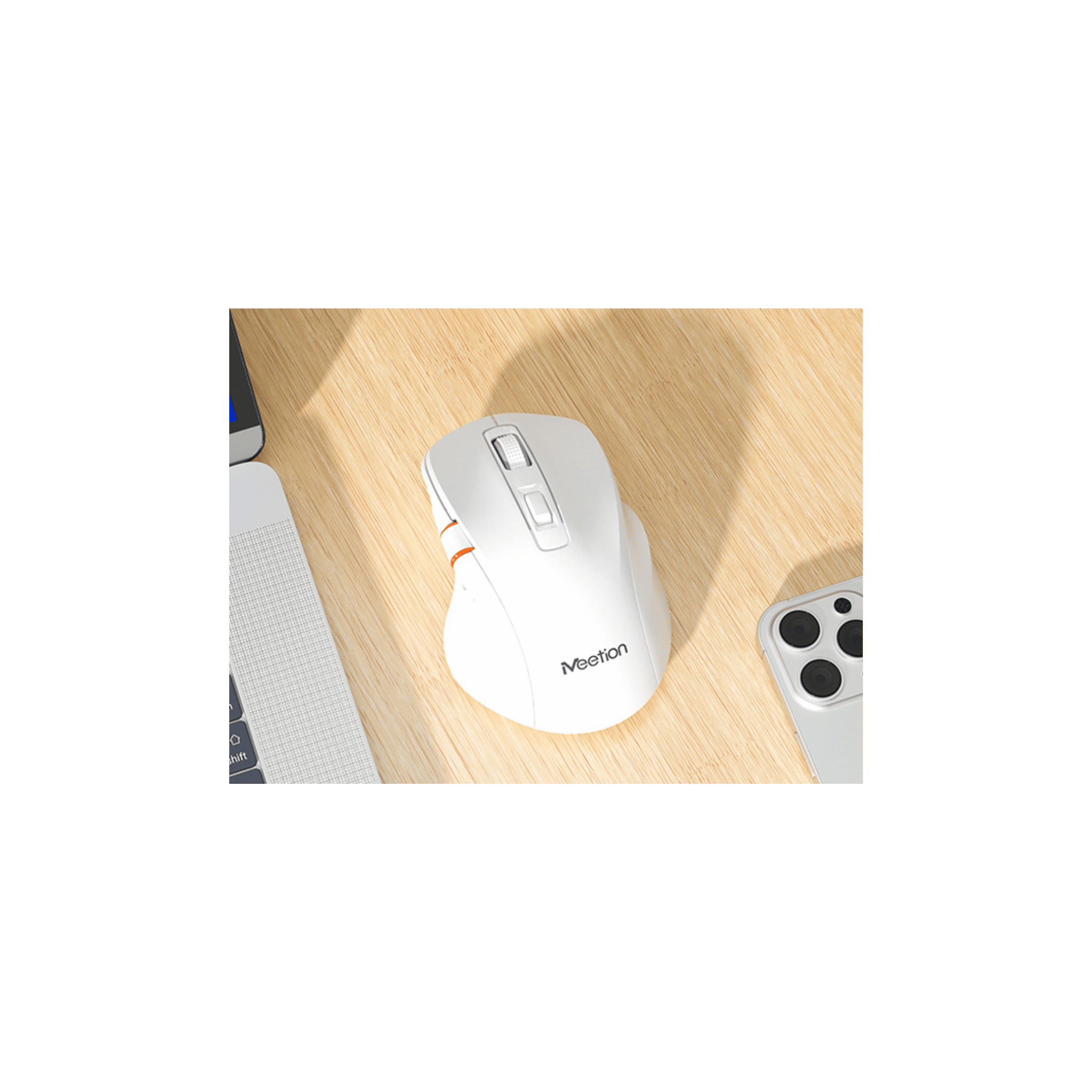 MEETION BTM008 Ratón inalámbrico, ergonómico, recargable, vertical, con Bluetooth, 4 DPI ajustables, 800-2400, Bluetooth 5.2+5.2+USB para Windows/Mac, para portátil/PC/computadora de escritorio/iPad