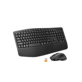 Meetion DirectorA3 Ergonomic Wireless Office Combo, Wave Shaped Keyboard, Soft Leather Palm Rest, Adjustable 4 Level DPI, Four Way Scrolling Wheel