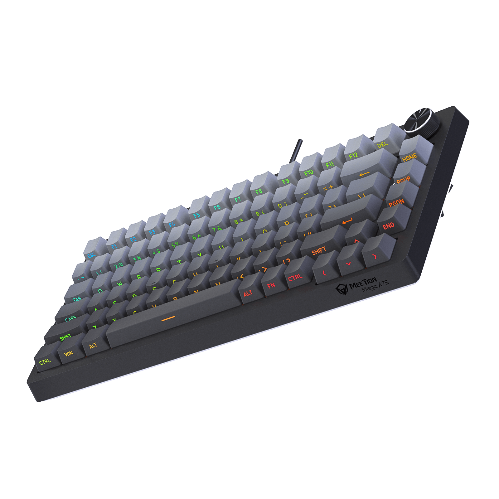 MEETION Magic A75 Pro-Grade 75% Compact Mechanical Hot-Swappable, Adjustable Feet, Magnetic Switch, Adjustable Key Sensitivity, Premium Gasket-Mount Feel, Extreme 100M-Click Durability, Side Printed Keykaps Keyboard