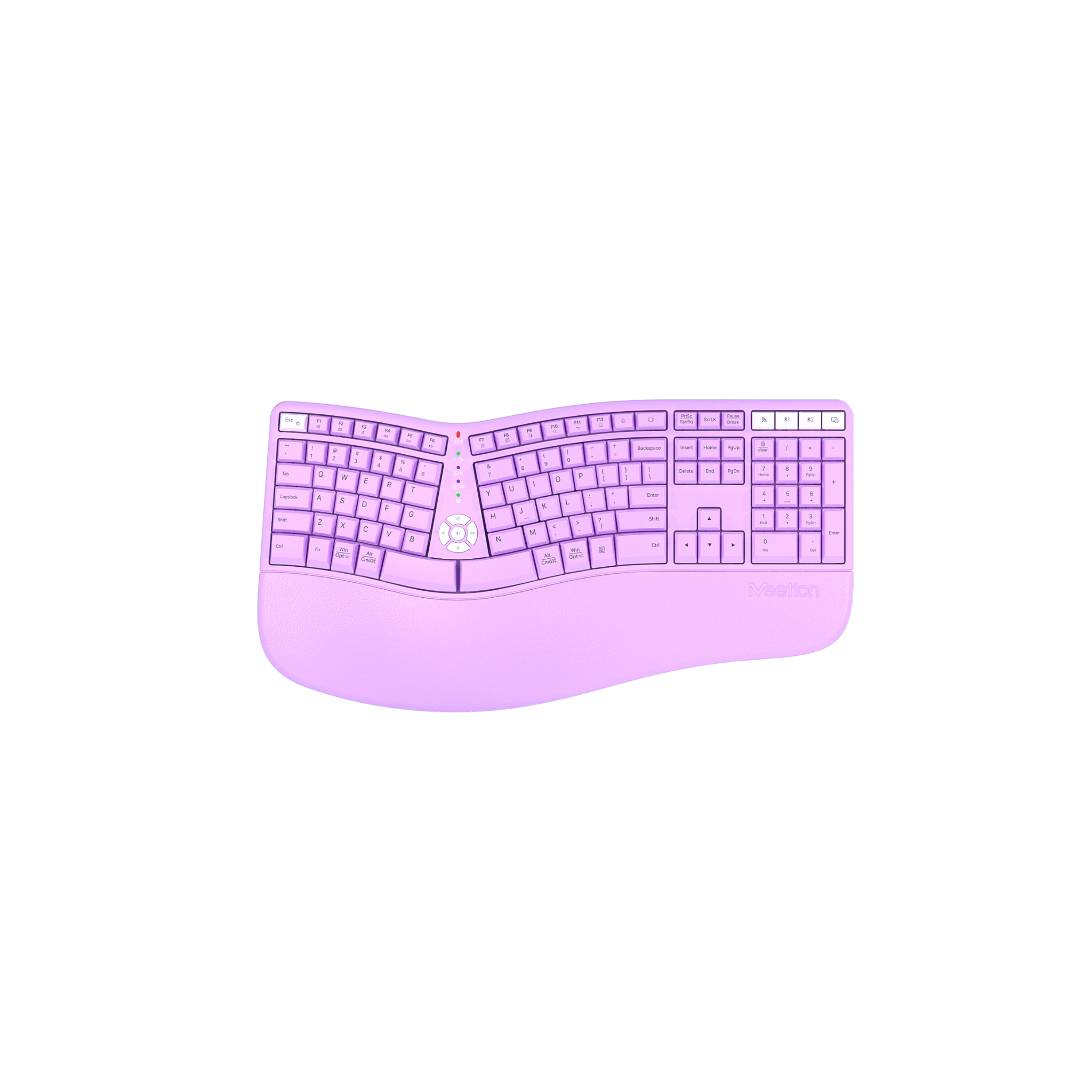 MEETION DirectorWe2 Multi Device Wireless Ergonomic Keyboard with Split Design, Palm Rest, Bluetooth and 2.4G Dual Mode, Type-C Rechargeable Silent Keys for Windows, Mac, Laptop and Tablet