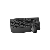 Meetion DirectorA3 Ergonomic Wireless Office Combo, Wave Shaped Keyboard, Soft Leather Palm Rest, Adjustable 4 Level DPI, Four Way Scrolling Wheel