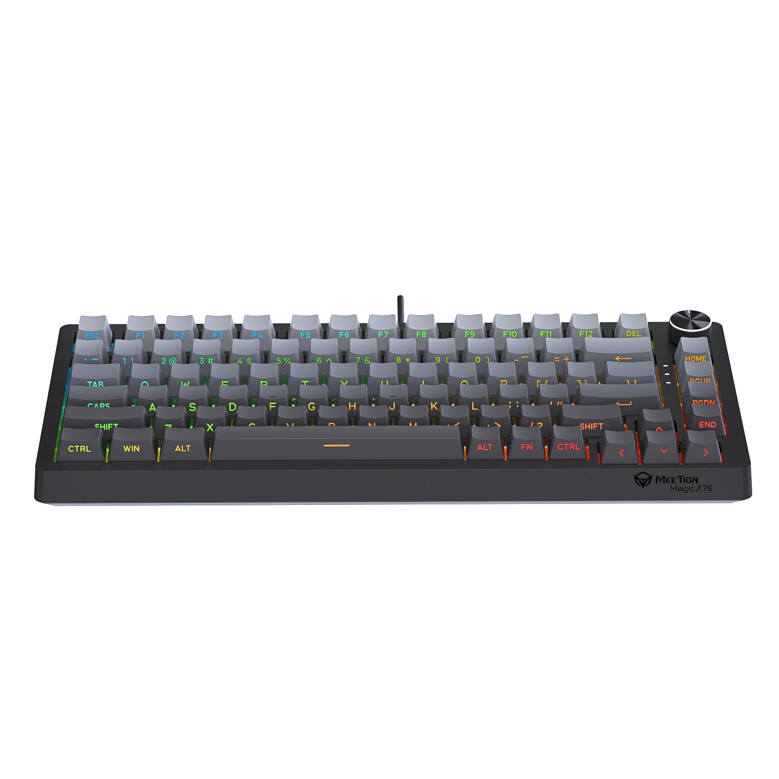 MEETION Magic A75 Pro-Grade 75% Compact Mechanical Hot-Swappable, Adjustable Feet, Magnetic Switch, Adjustable Key Sensitivity, Premium Gasket-Mount Feel, Extreme 100M-Click Durability, Side Printed Keykaps Keyboard