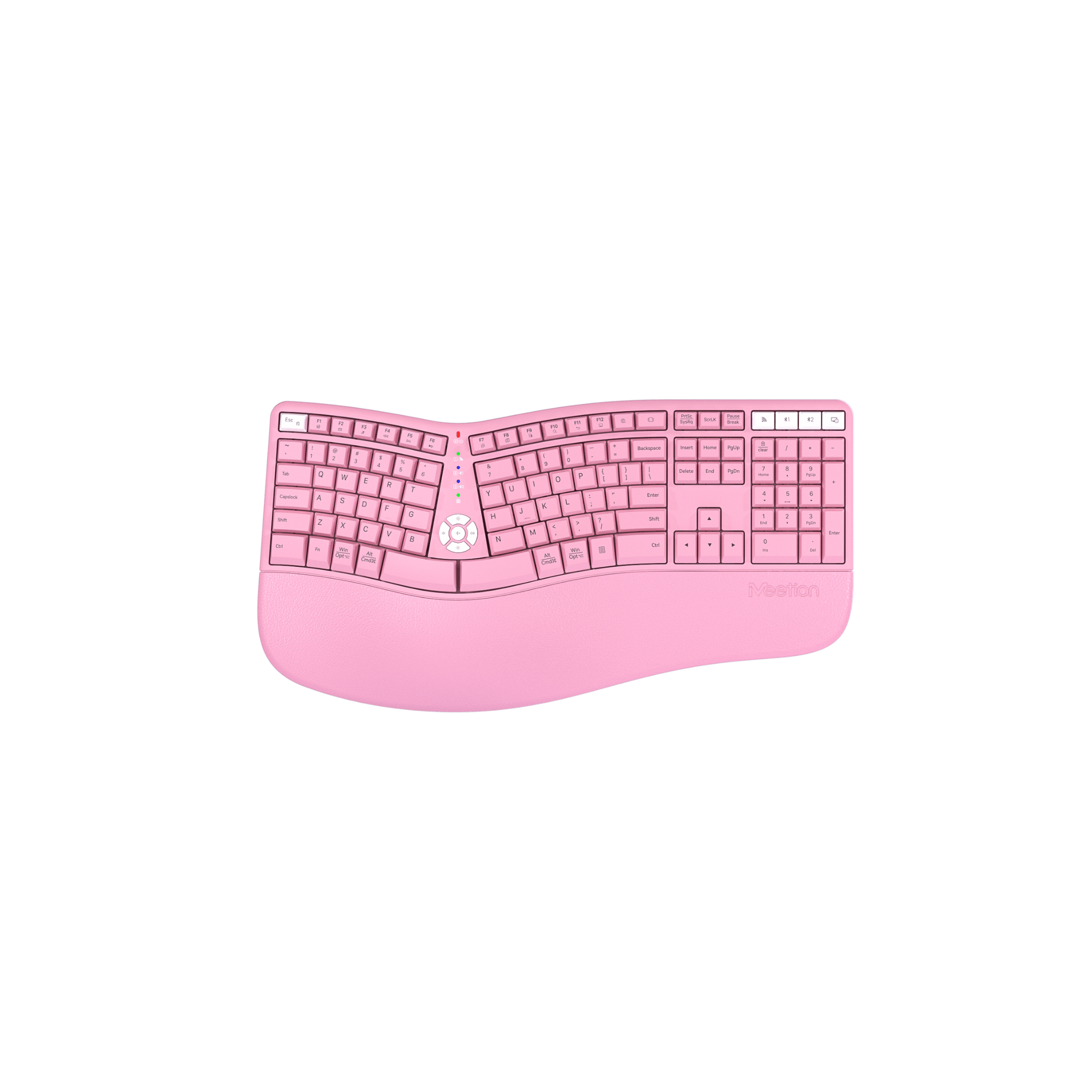 MEETION DirectorWe2 Multi Device Wireless Ergonomic Keyboard with Split Design, Palm Rest, Bluetooth and 2.4G Dual Mode, Type-C Rechargeable Silent Keys for Windows, Mac, Laptop and Tablet