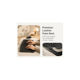 Meetion DirectorA3 Ergonomic Wireless Office Combo, Wave Shaped Keyboard, Soft Leather Palm Rest, Adjustable 4 Level DPI, Four Way Scrolling Wheel