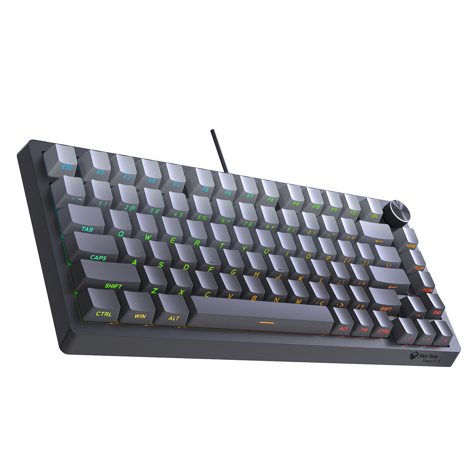 MEETION Magic A75 Pro-Grade 75% Compact Mechanical Hot-Swappable, Adjustable Feet, Magnetic Switch, Adjustable Key Sensitivity, Premium Gasket-Mount Feel, Extreme 100M-Click Durability, Side Printed Keykaps Keyboard