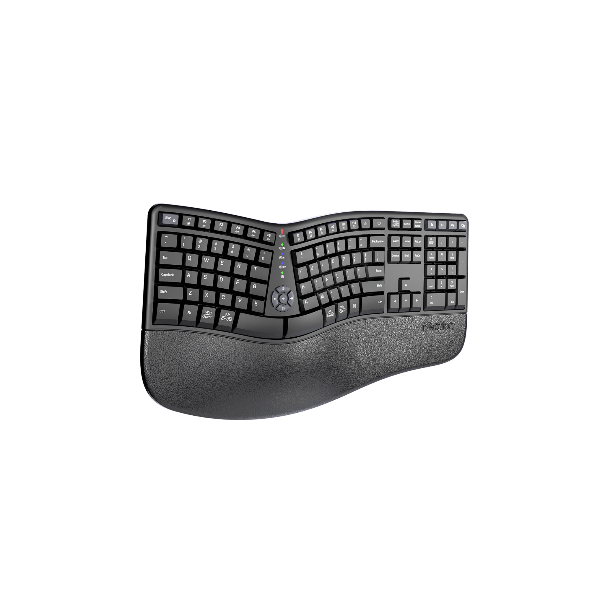 MEETION DirectorWe2 Multi Device Wireless Ergonomic Keyboard with Split Design, Palm Rest, Bluetooth and 2.4G Dual Mode, Type-C Rechargeable Silent Keys for Windows, Mac, Laptop and Tablet