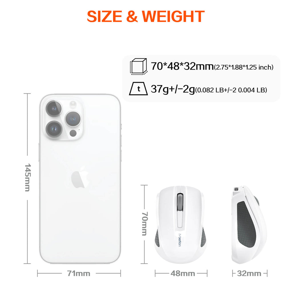 MEETION MiniGo BT MINI Wireless Mouse, 2.4G+Bluetooth USB-C Rechargeab ...