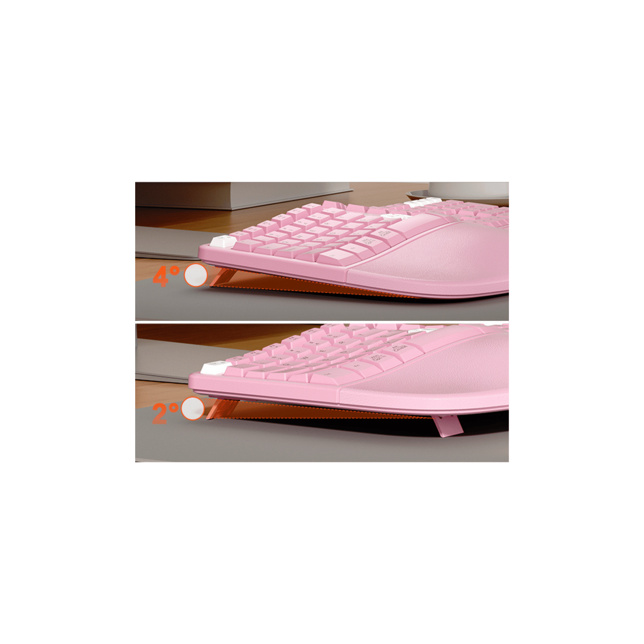 MEETION DirectorWe Wireless Ergonomic Keyboard with Split Design, Palm Rest, 2.4G Dual Mode, Type-C Rechargeable Silent Keys for Windows, Mac