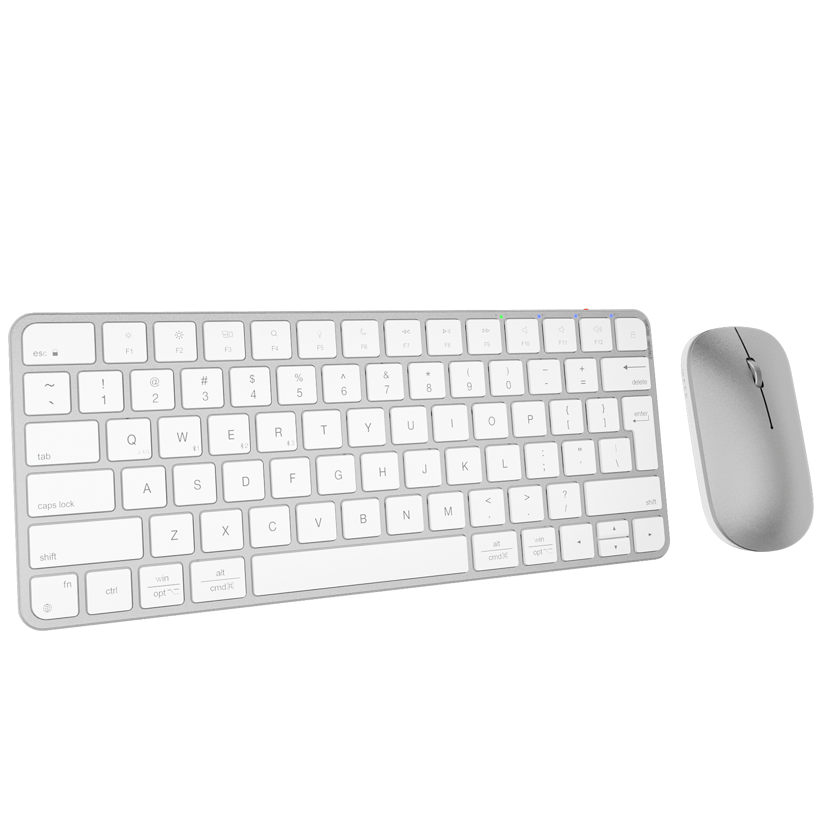 OMOTON Bluetooth toetsenbord muisset, compact draadloos toetsenbord en muis combinatie compatibel met MacBook Pro/Air, iMac, iMac Pro, Mac Mini, Mac Pro, QWERTZ DE-lay-out, zilver OMOTON Bluetooth toetsenbord muisset, compact draadloos toetsenbord en muis combinatie compatibel met MacBook Pro/Air, iMac, iMac Pro, Mac Mini, Mac Pro, QWERTZ DE-lay-out, zilver