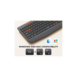 MEETION BTC4133 Wireless Keyboard and Mouse, Silent Full Size Multi-Device Bluetooth Keyboard and Mouse, 9 Multimedia Hotkeys, 3200 DPI Optical Mouse, 90% Less Noise, for Windows Mac PC Desktop Laptop, Black