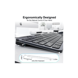 MEETION WK330 Dual-Mode Wireless Keyboard, 2.4G USB & Bluetooth, Ultra-Slim Full-Size Silent Keyboard, Type-C Rechargeable, for Windows Mac iOS Android